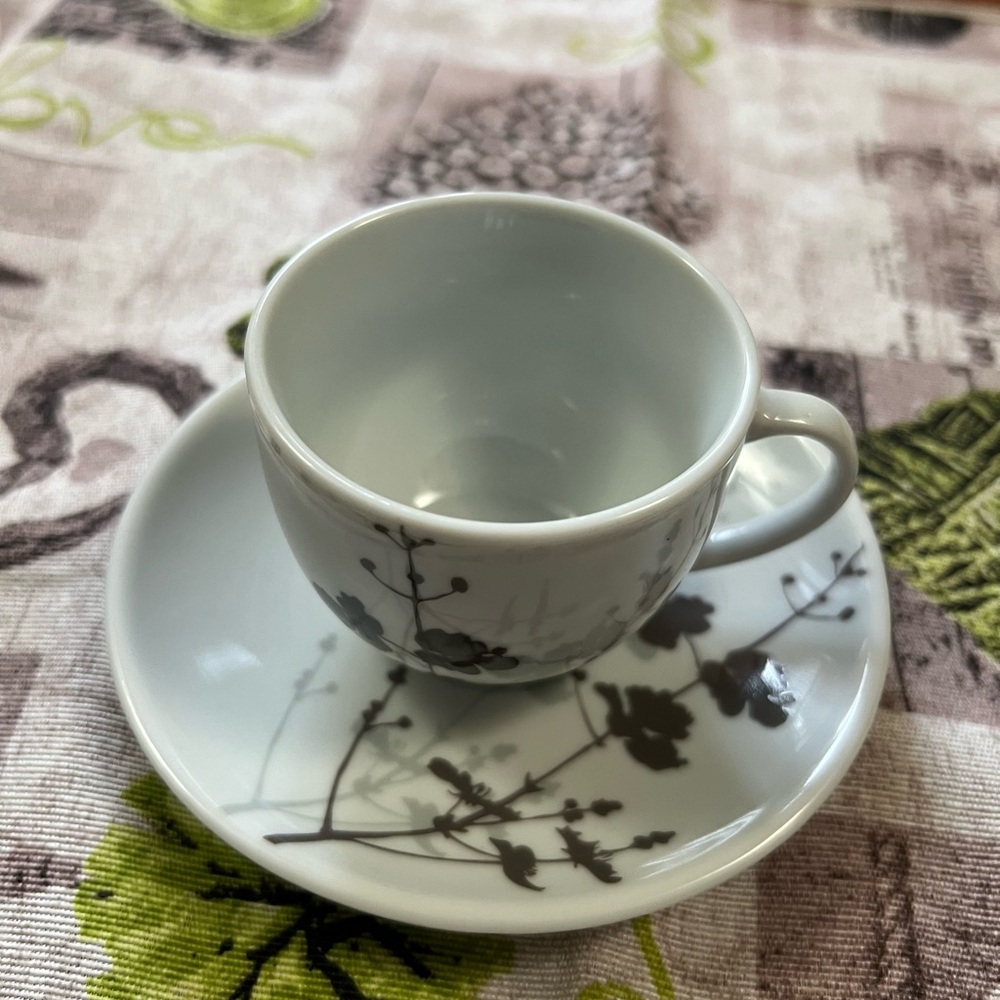 Laura Ashley White Saucer with Black Logo